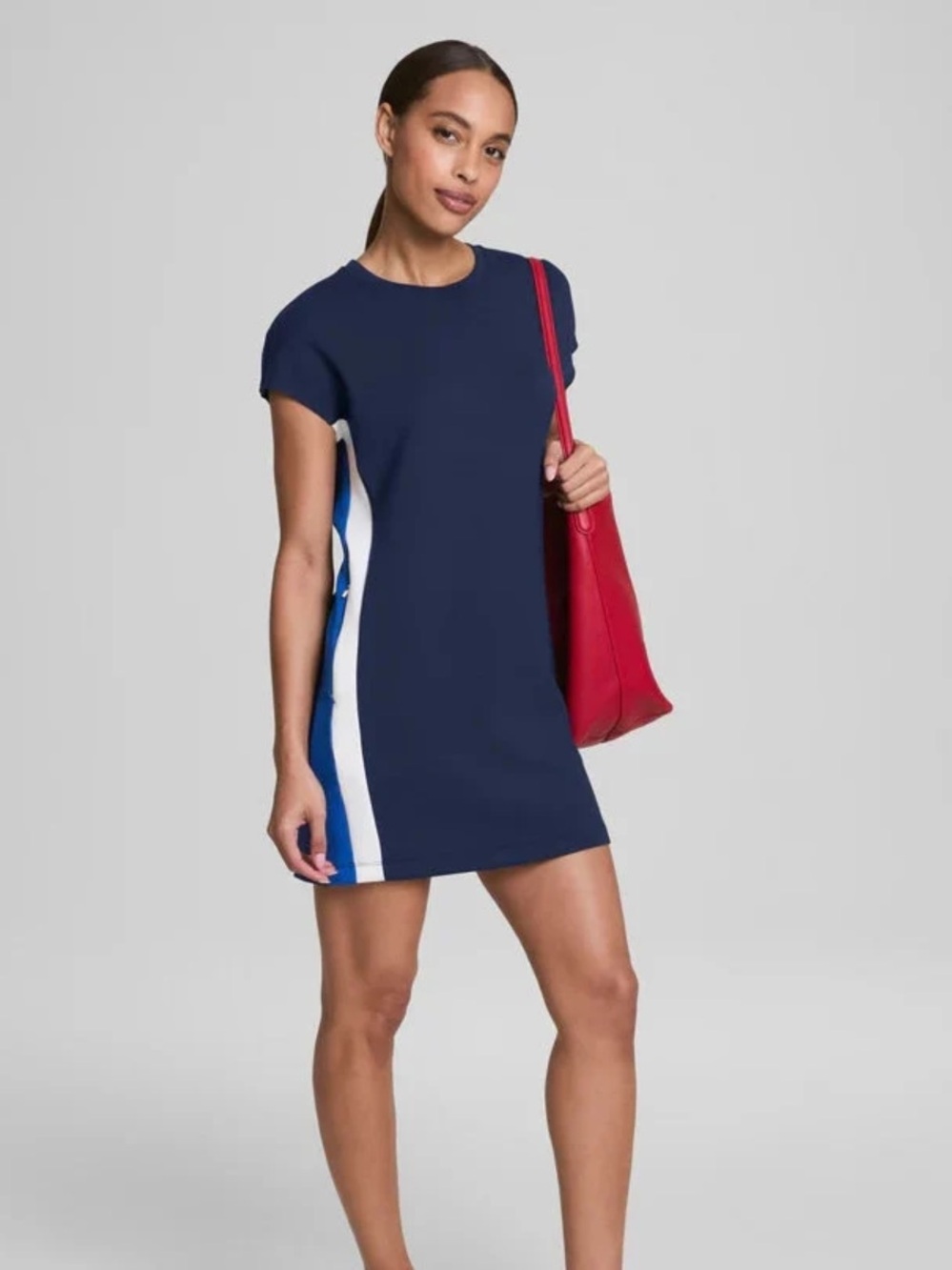 Spanx Air Essentials Colorblock Mini T-Shirt Dress Size SP NWT